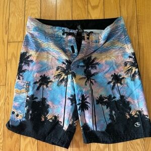 Ocean Current Tropical Island vibes board shorts